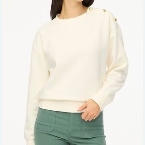 J. Crew Cream Button Neck Sweatshirt. Cropped. Never worn.
